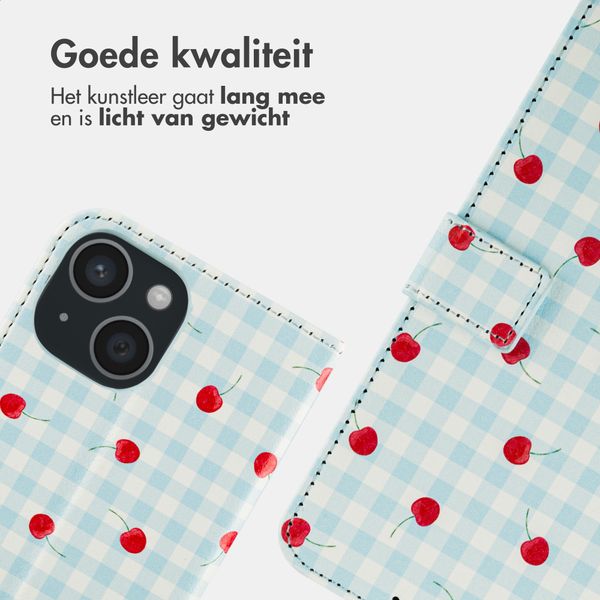 imoshion Design Bookcase Apple iPhone 15 - Cherry Check