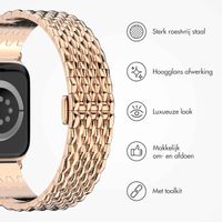 Selencia Stalen draak band Apple Watch Series 1 t/m 11 / SE / Ultra (44/45/46/49 mm) - Rosé Goud