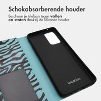 imoshion Design Bookcase Samsung Galaxy A52(s) (5G/4G) - Black Blue Stripes