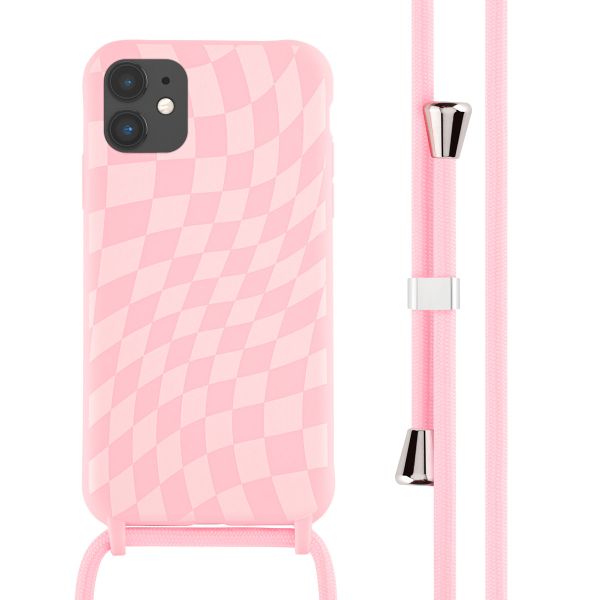 imoshion Siliconen design hoesje met koord iPhone 11 - Retro Pink