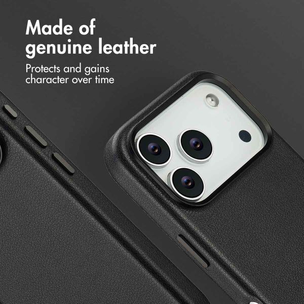 Accezz Leather Back Cover with MagSafe Apple iPhone 17 Pro - Onyx Black