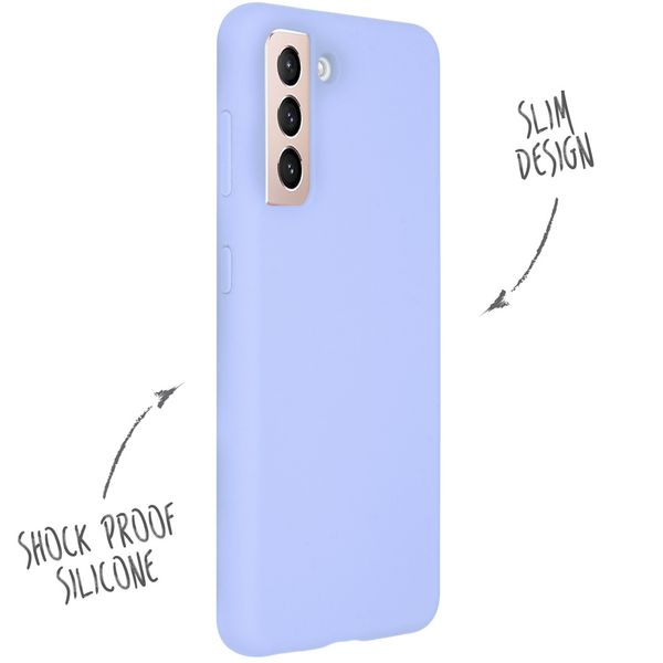 Accezz Liquid Silicone Backcover Samsung Galaxy S21 - Paars