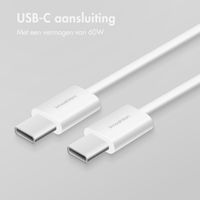 imoshion Braided USB-C naar USB-C kabel 60W 2-pack - 0,5 meter - Wit