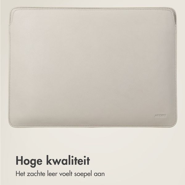 Accezz Leather Laptop hoes Apple MacBook 16 inch - Laptopsleeve - Beige