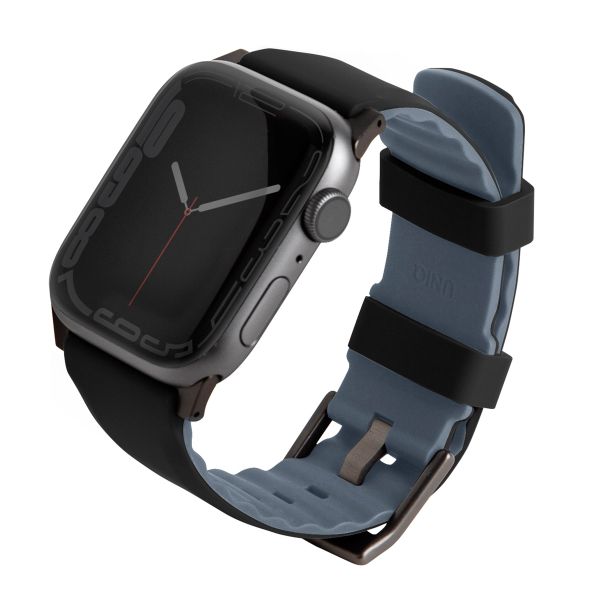 Uniq Linus AiroSoft™ Siliconen bandje Apple Watch Series 1 t/m 10 / SE / Ultra (2) (44/45/46/49 mm) - Midnight Black