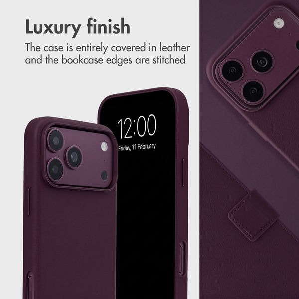 Accezz 2-in-1 Leather Bookcase with MagSafe Apple iPhone 18 Pro Max / 17 Pro Max - Heath Purple
