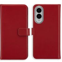 Selencia Echt Leren Bookcase Samsung Galaxy S25 Edge - Rood