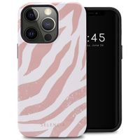 Selencia Vivid Tough Backcover iPhone 13 Pro - Colorful Zebra Old Pink