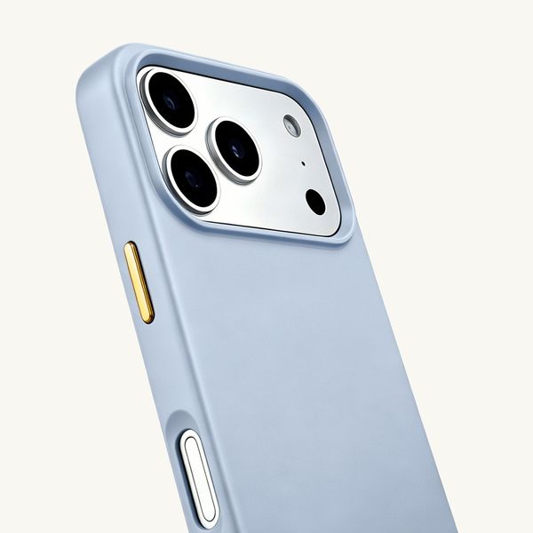 Selencia Rivièra MagSafe Backcover met afneembare haakjes Apple iPhone 17 Pro - Powder Blue