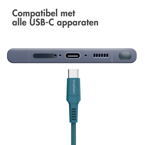 imoshion Braided USB-C naar USB kabel - 2 meter - Donkerblauw