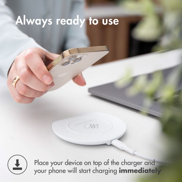 imoshion Qi Soft Touch Wireless Charger - Draadloze oplader - 10 Watt - Wit