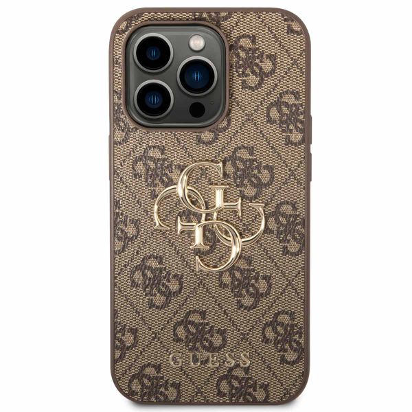 Guess 4G Metal Logo Backcover iPhone 15 Pro - Bruin