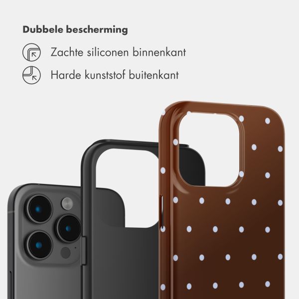Selencia Vivid Backcover Apple iPhone 15 Pro - Happy Dots Chocolate