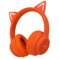 imoshion Draadloze Kinderkoptelefoon LED Light Cat Ear - Met AUX kabel - Oranje