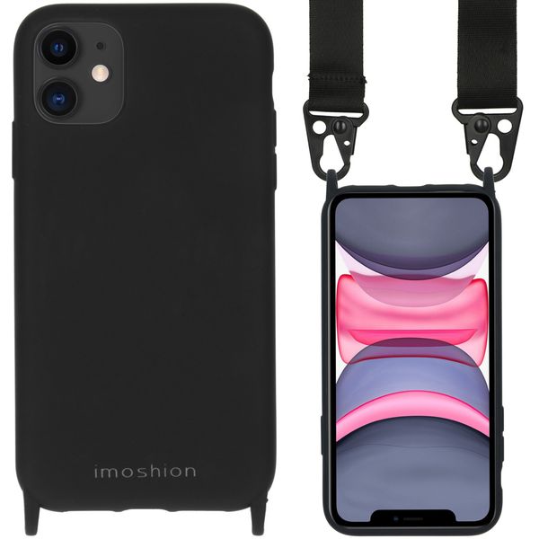 imoshion Color Backcover met koord - Nylon Strap iPhone 11 - Zwart