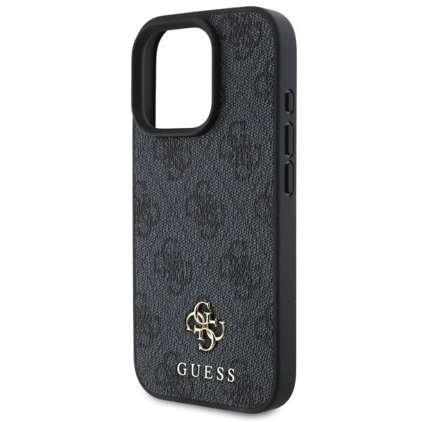 Guess 4G Metal Logo Backcover MagSafe iPhone 16 Pro Max - Zwart