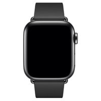 Apple Leather Band Modern Buckle Apple Watch Series 1 t/m 9 / SE (38/40/41 mm) | Series 10 (42 mm) - Maat S - Zwart