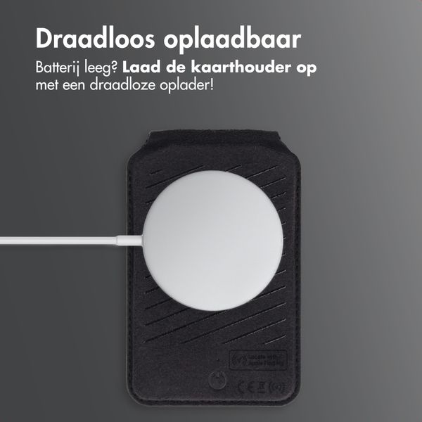 Accezz Magnetische Leren Wallet met standaard - Geschikt voor Apple Find My - Onyx Black