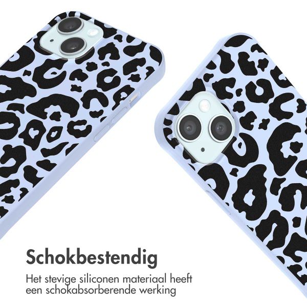 imoshion Siliconen design hoesje met koord Apple iPhone 15 - Animal Lila