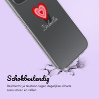 Gepersonaliseerd hoesje met hartje iPhone 15 - Transparant