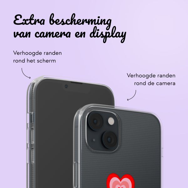 Gepersonaliseerd hoesje met hartje iPhone 14 - Transparant