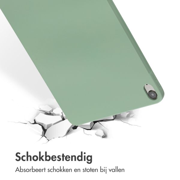 Accezz Liquid Silicone Backcover met penhouder Apple iPad Air 11 inch (2025) M3 / (2024) M2 / Air 5 (2022) / Air 4 (2020) - Lichtgroen