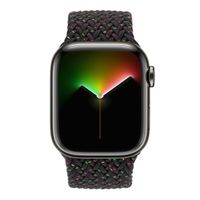 Apple Gevlochten solobandje Apple Watch | 44/45/46/49 mm - Maat 10 - Black Unity