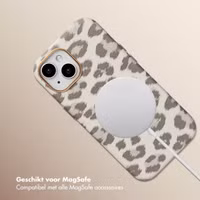 Selencia Sabi Backcover Panterprint met MagSafe Apple iPhone 15 - Soft Ivory