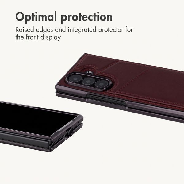 imoshion Faux Leather MagSafe Back Cover with Card Holder Samsung Galaxy Z Fold 8 Ultra - Wine Red