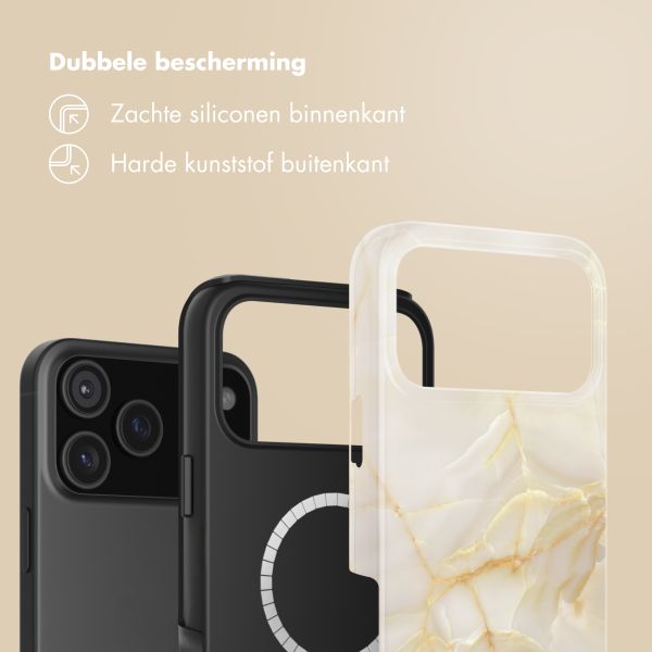 Selencia Vivid Backcover met MagSafe Apple iPhone 18 Pro / 17 Pro - Golden Beige Marble