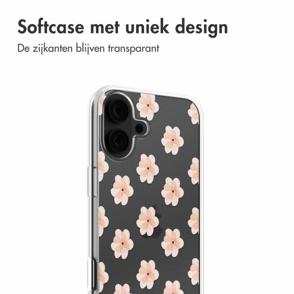 imoshion Design hoesje Apple iPhone 16 - Floral Peach