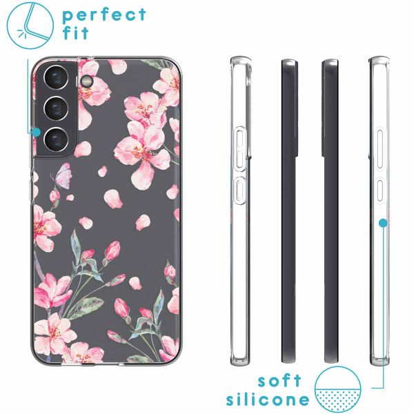 imoshion Design hoesje Samsung Galaxy S22 Plus - Bloem - Roze