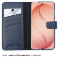 Selencia Genuine Leather Book Case Samsung Galaxy S26 Plus - Dark Blue