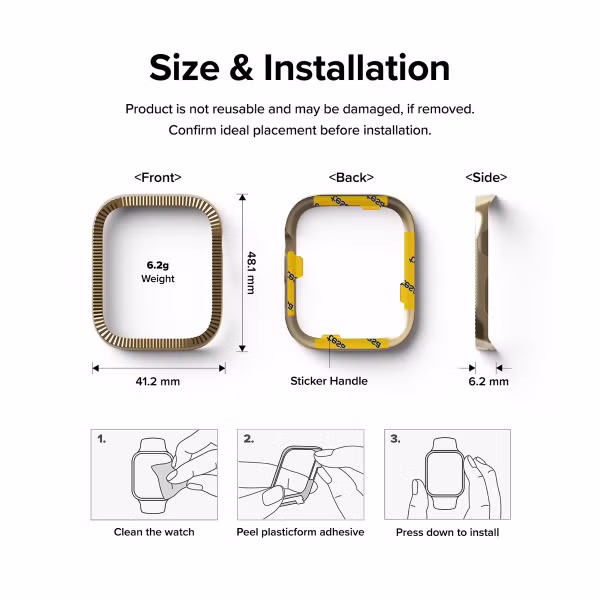 Ringke Bezel Styling Apple Watch Series 7 / 8 / 9 - 45 mm - Matte Curve Gold