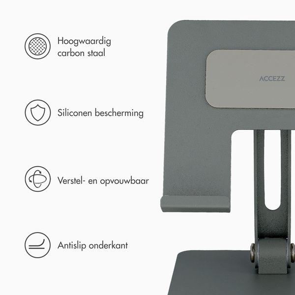Accezz Opvouwbare Tabletstandaard Bureau - Houder voor tablet / 13 inch laptop - Grijs