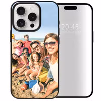 Ontwerp je eigen Apple iPhone 15 Pro hardcase hoesje - Zwart
