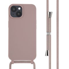 imoshion Silicone Case with Strap Apple iPhone 15 - Sand Pink