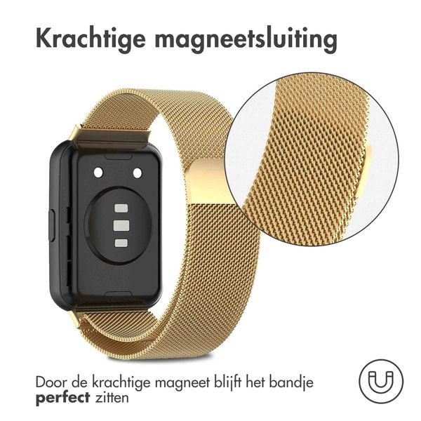 imoshion Milanees magnetisch bandje Huawei Watch Fit 2 - Goud