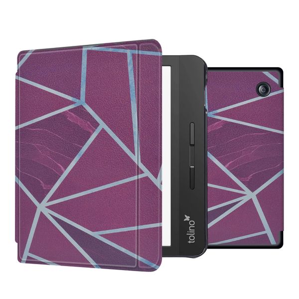 imoshion Design Slim Hard Case Sleepcover met stand Tolino Vision 5 - Bordeaux Graphic