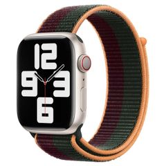 Apple Sport Loop Band Apple Watch Series 1 t/m 10 / SE / Ultra (2) (44/45/46/49 mm) - Dark Cherry/Forest Green