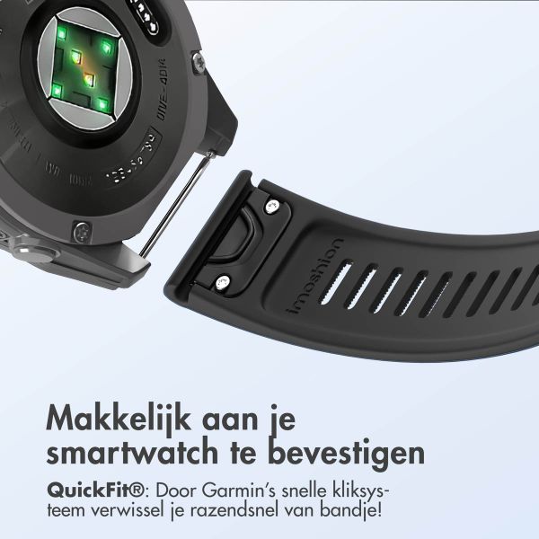 imoshion QuickFit® Stripe Siliconenbandje Garmin Watch | 22 mm aansluiting - Zwart