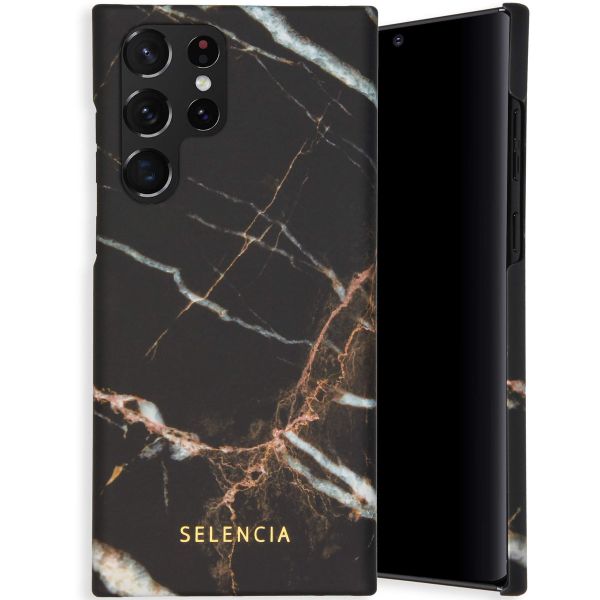 Selencia Maya Fashion Backcover Samsung Galaxy S22 Ultra - Marble Black