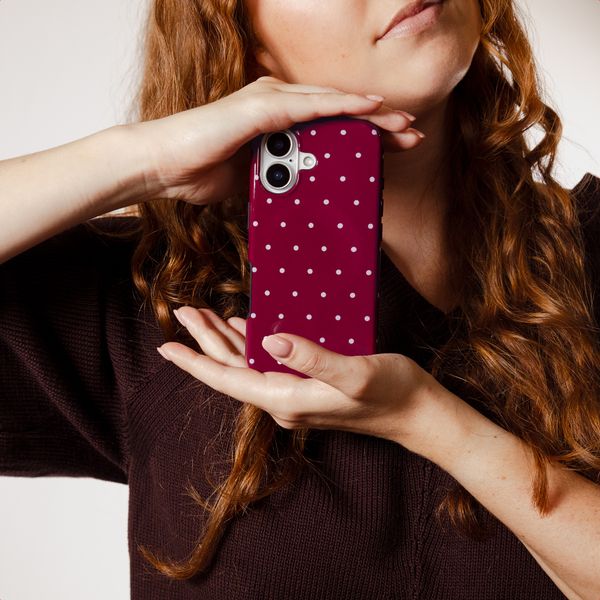 Selencia Vivid Backcover Apple iPhone 12 (Pro) - Happy Dots Burgundy