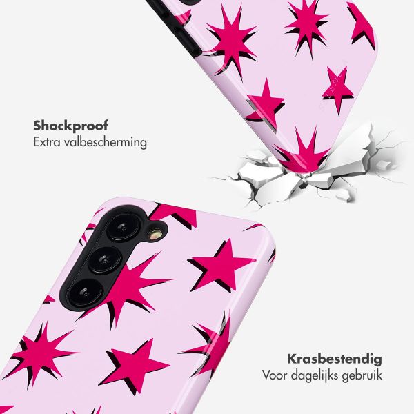 Selencia Vivid Tough Backcover Samsung Galaxy S23 - Stars Rubine Red Light Pink