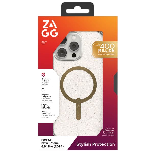 ZAGG Milan Snap Case met MagSafe iPhone 16 Pro Max - Gold Glitter