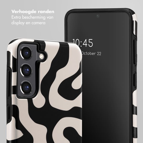 Selencia Vivid Backcover Samsung Galaxy S21 FE - Art Wave Black