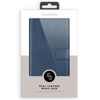 Selencia Echt Lederen Bookcase Samsung Galaxy A72 - Blauw