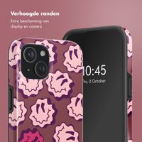 Selencia Vivid Backcover met MagSafe Apple iPhone 15 - Wavy Smiley Pink