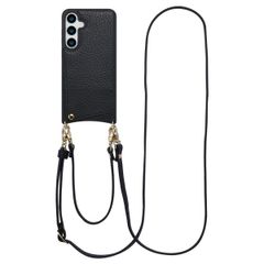 Selencia Nova Telefoonhoes met Koord en Pashouder Samsung Galaxy S24 Plus / S25 Plus - Zwart