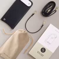 Selencia Nova Telefoonhoes met Koord en Pashouder Apple iPhone Air - Zwart